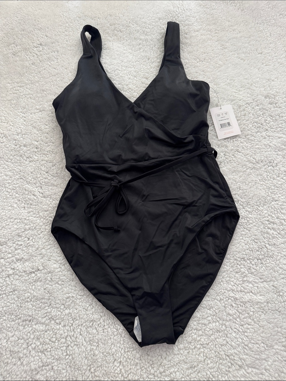 Andie Black One-Piece Swimsuit with Waist Tie
